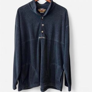 Vintage Harley Davidson Sweatshirt, Long Sleeves, Black Terry-cloth, Size XXL